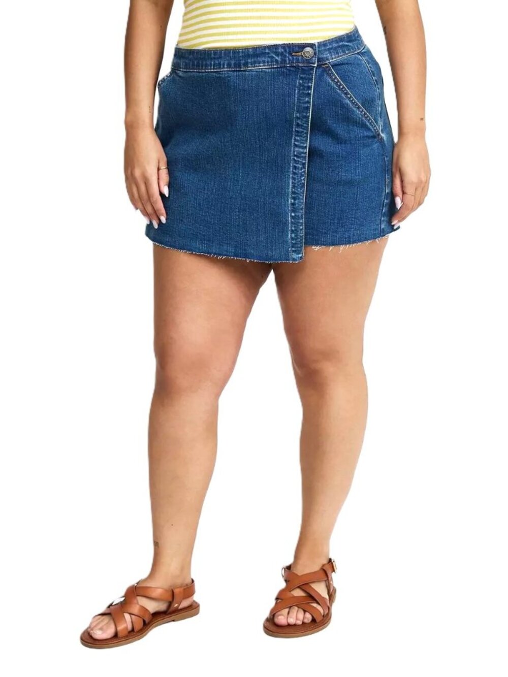 TORRID Mid-Rise Vintage Stretch Denim Skort. Plus Size 24 - Picture 2 of 15